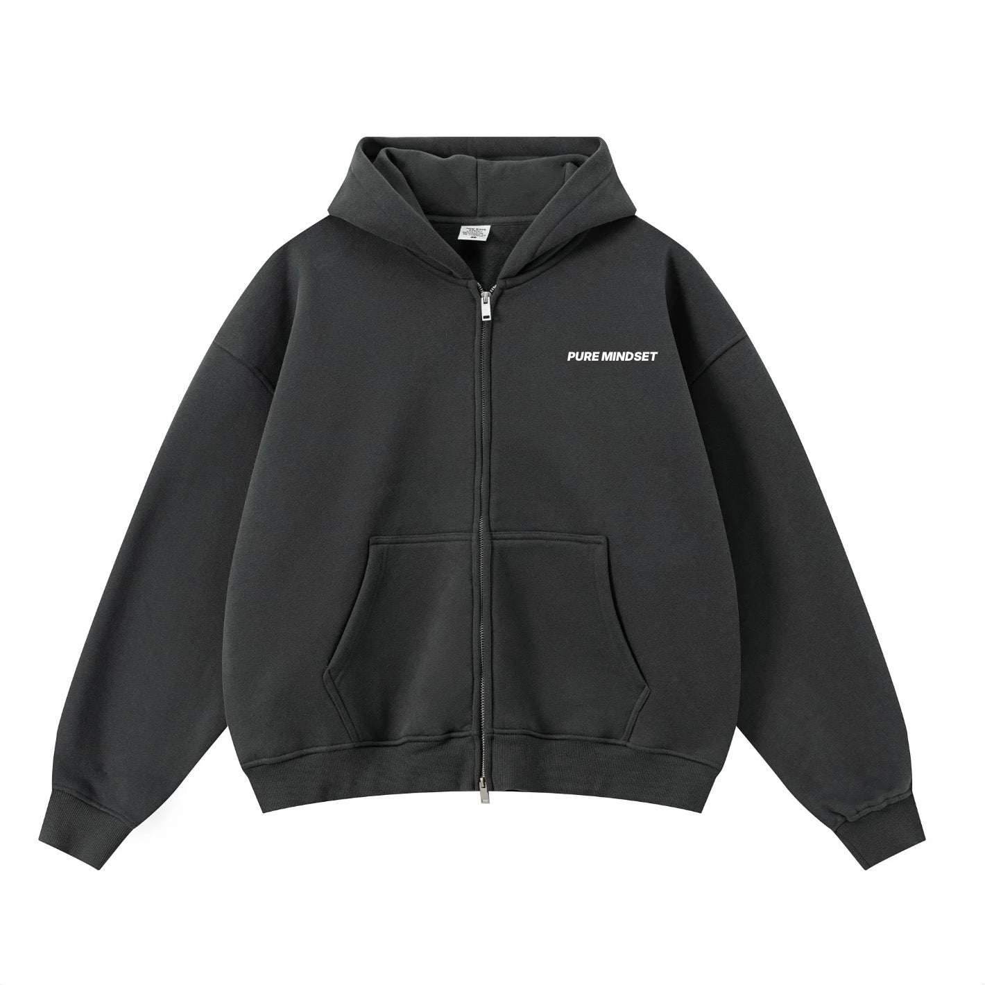 DARK GREY PURE MINDSET ZIP-UP HOODIE – Pure Mindset