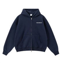 Load image into Gallery viewer, NAVY BLUE PURE MINDSET ZIP-UP HOODIE
