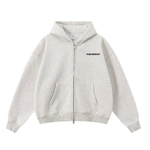 Load image into Gallery viewer, LIGHT GREY PURE MINDSET ZIP-UP HOODIE
