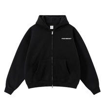Load image into Gallery viewer, BLACK PROTECT YOUR PEACE ZIP-UP HOODIE
