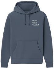 Load image into Gallery viewer, Storm Blue Positive Patient Persistent Hoodie
