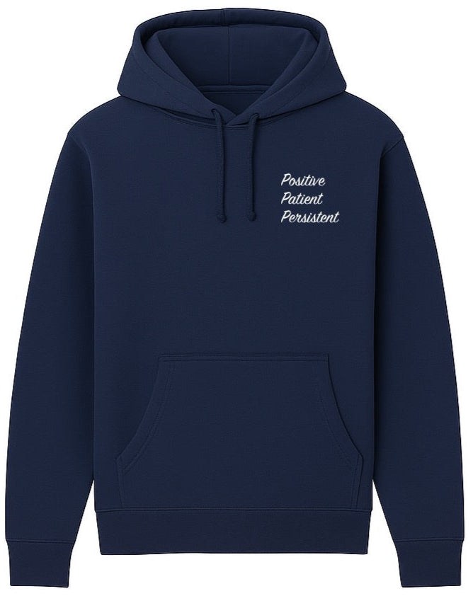 Navy Blue Positive Patient Persistent Hoodie